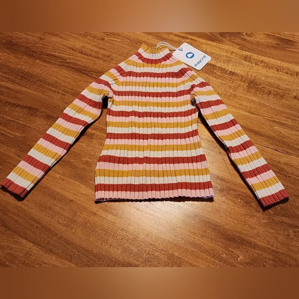 NWT Mayoral Ribbed Knit Striped Top Size 4